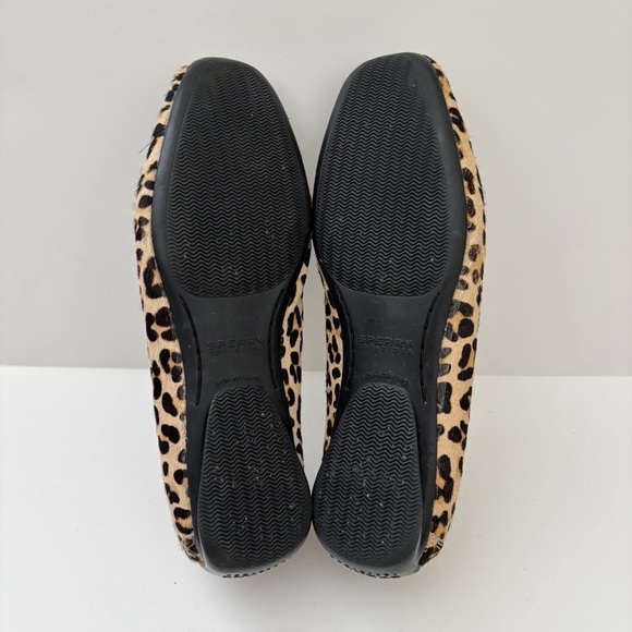 Sperry Leopard Print Calf Hair Tassel Loafers 7.5 Leather Slip On - Picture 9 of 11